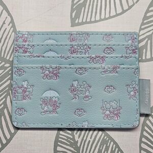 Disney Loungefly Light Blue Mickey Minnie Mouse Simulated Leather Card Wallet
